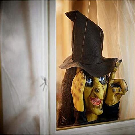 Frightening peeping witch